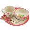 Hot selling Children Tableware Eco-Friendly Bamboo Fiber Dinnerware Sets for Kids