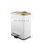 2021 new come waste bin with bamboo lid square shape dustbin  Black 6L trash cans for bathroom kitchen