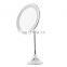 Desktop new round portable mirror led makeup cosmetic mirror with sucker
