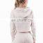 New fashion top designed long sleeve front zipper sexy crop top loose pullover women embroidery hoodie sweatshirt track suits