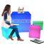 40cm Outdoor Garden Plastic led Light Bar Stool furniture cube chair seat sets for Home, Party, Event with Remote Controller