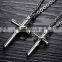 Titanium steel jewelry wholesale Love touching the cross titanium steel couples necklaces with pure steel