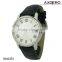 Leather material luxury quartz men watch
