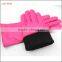 2016 ladies hot sale spring pink PU leather hand gloves with ring