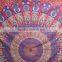 Block printed Queen Vintage Mandala Gypsy Bohemian bedcover hanging beach throw