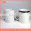 ceramic souvenir mug 11oz promotion white porcelain coffee mug coated five colors pearl glazed, design can be custom