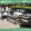 Cheap wholesale customized unique design half circle hollow rattan outdoor furniture wicker sofa set with various cusions