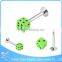 Body Jewelry Stainless Steel Jewelry Labret Green Acrylic Dice Sample Free Lip Rings