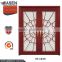 Contemporary design wood glass door design art glass solid wood door with sidelites in guangzhou