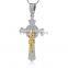 Wholesales Jesus Sideway Charm Pendant 316 Stainless Steel Religious Cricifix Classical Design Vintage Charm Cross for Rosary