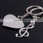 New Arrival promotional metal music symbol heart couple Keychain/