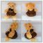 EN71 CE very soft golden stuffed coloured teddy bear toy with apron bow