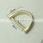 High quality zinc alloy shiny plating metal d shape buckle clasp 38mm wide