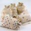 New design small flowers jute drawstrings bag china factory