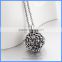 Wholesale Antique Silver Flower Musical Sound Bell Harmony Pregnancy Hollow Chime Box Cage Necklace BAC-M029