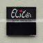 Moulded rubber label for men hiking garments and hiking shoes