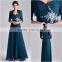Plus size Vintage fringe dress beads crystal Elegant Long Evening Gown Grey Mother of the Bride Dresses with Jacket CYE-078