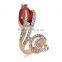 Fashion Jewelry Rings Austrian Crystal 18k Gold Plating Ruby Ring