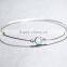 925 Sterling Silver Aqua Chalcedony Gemstone Bangle