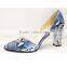 Fashion Snakeskin pattern women thick heel dress shoes trendy new model women casual heel shoes