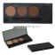 Waterproof Black and brown Eyebrow Powder Palette with Brush Mirror 4 Colors Tone