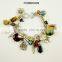 Wholesale fashion new design vintage metal flower charms chains bracelet