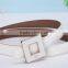 new korea style ladies and women double diamond buckle patent leather slim waist belt for decoration
