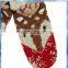 women Lurex knitted deer gloves & mittens for with fluffy cuffs