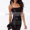 latest nigth club dress design sexy paillette fabric black backless tight-fitting dress ladies
