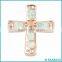 Custom 925 Sterling Silver Created Synthetic Opal Cross Pendant Wholesale
