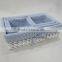 White half wicker basket with lining