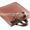 custom top-quality brown genuine leather men's briefcase with hot selling metal brand breifcase