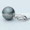12-13mm peacock sea water Tahiti pearl pendant settings white gold