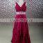 RSE690 Off The Shoulder Lace Up Back Plus Size Burgundy Mature Red Mother Of The Bride Dresses