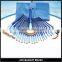 24 pcs cosmetic brush kit foundation brush set blue golden makeup brushes blue pu bag