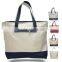 cotton canvs tote beach bag with zipper