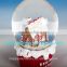 beautiful 3D snow resin house with red base Christmas gifts snow globe diameter 65mm