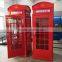 2014 metal public wall mirror red london antique telephone booth decoration for sale