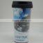 double wall insulated plastic changable paper inserts travel mugs