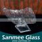 China Manufacture Cheap Clear Leaf Shape Glass Plate