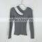 Latest design bodycon black long sleeve knit sweater women blouse