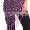 Hot selling triangle crochet belly dance hip scarf with paillettes