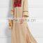 Beige Airy Cotton Embroidered Kurta Fornt neck Designs Ladies Kurta Long Sleeve Maxi dress With Embroidery HSD5917