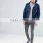 2017 Best Price Durable Press-Stud Fastening Drawstring Hood 100% Cotton Twill Navy Casual Men Winter Jacket