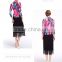 Chinese ink and wash panting double buttons for women folding dress
