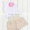 2017 Kids Stocks Cute baby Girl Summer Sleeveless2 Pcs Baby Clothes/ Clothing