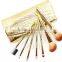 Golden 7 Pieces Of Cosmetics Makeup Brush Set
