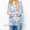 100% Cotton Artsy Chick Turkey Pattern Women Blouse