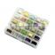 25 Color MixPolyester Threads With Metal Bobbins Spool One Transparent Plastic Box For Old Domestic Sewing Machine Tools