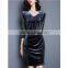 B41008A Hot sale fashion bodycon velvet dress women V neck dress
